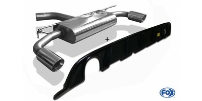 Fox uitlaat VW Golf 7 Facelift starre achteras - Einsatz matt einddemper rechts/links - 1x90 Typ 25 rechts/links inclusief Diffuser zwart matt