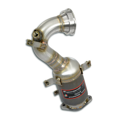Supersprint Turbo downpipe kit +  Metallic catalytic converter 200 CPSI  595 ABARTH 1.4T &quot;Competizione&quot; Coup&egrave; / Cabrio (180 Hp) (&Oslash;65 with valve) 2016 -&gt;