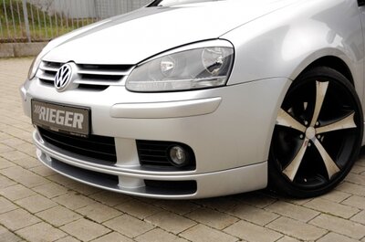 Rieger Tuning voorbumper spoiler lip VW Golf 5 zonder ribben links/rechts (niet voor GTI)