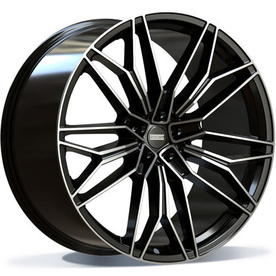 Fondmetal STC-23 - GLOSSY BLACK MACHINED - 10J x 23inch ET28 5x130 naaf 71.6