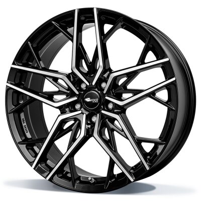 Brock B44 - Zwart glanzend - front polijst (SGVP) - 8J x 18inch ET30 5x112 naaf 66.6