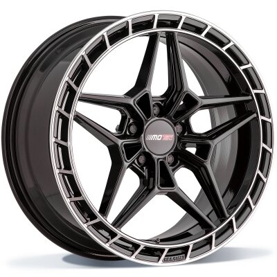 Motec MCT16-Futura - glossy black lip polished - 8.5J x 19inch ET45 5x112 naaf 66.5