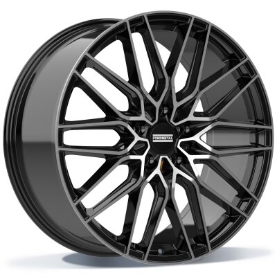 Fondmetal CRATOS (FMI09) - GLOSSY BLACK MACHINED - 11.5J x 22inch ET37 5x120 naaf 74.1