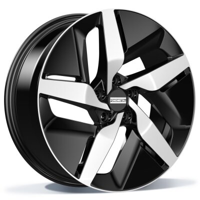 Fondmetal E-JOULE (FMI10) - GLOSSY BLACK MACHINED - 9.5J x 21inch ET40 5x114.3 naaf 64.1
