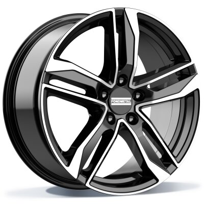 Fondmetal HEXIS (FMI01) - GLOSSY BLACK MACHINED - 8J x 18inch ET48 5x112 naaf 57.1