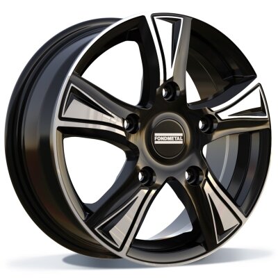 Fondmetal PRO1 (8500) - GLOSSY BLACK MACHINED - 6.5J x 16inch ET45 5x114.3 naaf 66.1