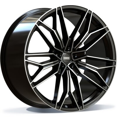 Fondmetal STC-23 - GLOSSY BLACK MACHINED - 11.5J x 23inch ET22 5x130 naaf 71.6
