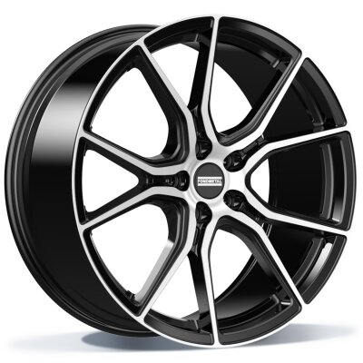 Fondmetal STC45 - GLOSSY BLACK MACHINED - 9J x 20inch ET39 5x112 naaf 75