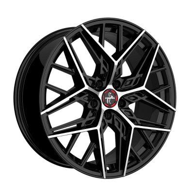 Keskin KT25 - BLACK FRONT POLISH - 8.5J x 20inch ET30 5x120 naaf 72.6