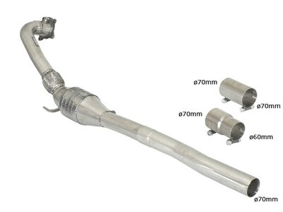Ragazzon Metalen katalysator 200 cpsi VW Golf Mk6 (typ 1K) - R 2.0TSI (199kW) &oslash;70mm 2010-