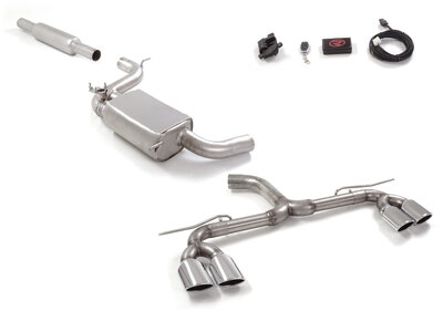 Ragazzon Voordemper van rvs + Middendemper VW Golf Mk7.5 (typ AU) - 2.0TSI GTi (169KW) 76mm 2017-2018