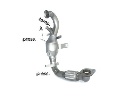 Ragazzon Katalysator + RVS Roetfilter Vervangingspijp Ford C-Max Mk2 2010-2019 - 1.6TDci (85kW) 10/2010-2015