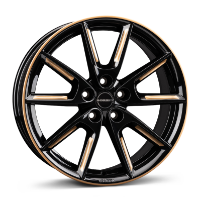 Borbet LX19 - black glossy gold spoke rim - 8J x 19inch ET45 5x108 naaf 72.5