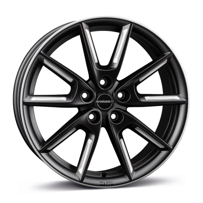 Borbet LX19 - black matt silver spoke rim - 8J x 19inch ET50 5x112 naaf 66.5
