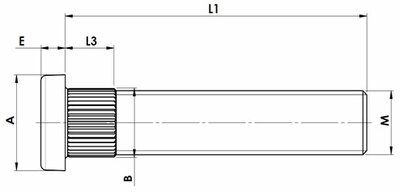 ST Persbout - M12 x 1.25 lengte 63mm: B= &Oslash; 13,0mm, L3=10mm, A=18mm, E=5mm - 1 persbout - ST68324806
