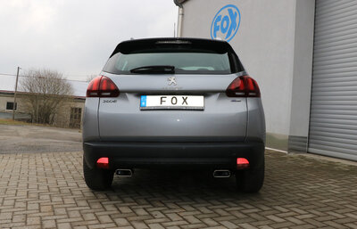 Fox Sportuitlaat Peugeot 2008 achterdemper, rechter/linker uitlaat - 145x65 type 59 rechts/links