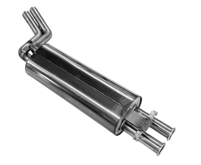Fox Sportuitlaat Mercedes W123/S123 - 4-cilinder achterdemper - 2x50 type 12 naar buiten gerold