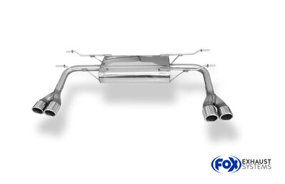 Fox Sportuitlaat Fiat 124 Spider achterdemper, dwarsuitgang rechts/links - 2x70 Type 16 rechts/links