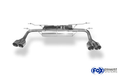 Fox Sportuitlaat Fiat 124 Spider achterdemper, dwarsuitgang rechts/links - 2x76 type 25 rechts/links