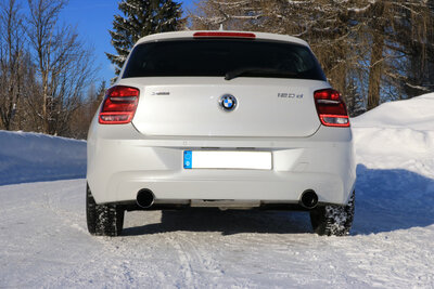 Fox Sportuitlaat BMW F20/F21 - 120d Achterdemper dwarsuitgang rechts/links - 1x100 Type 10 rechts/links