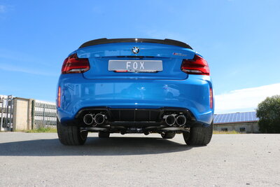 Fox Sportuitlaat BMW F87 M2 Competition + CS achterdemper, dwarsuitlaat rechts/links met 2 uitlaatkleppen - 2x90 Type 25 rechts/links