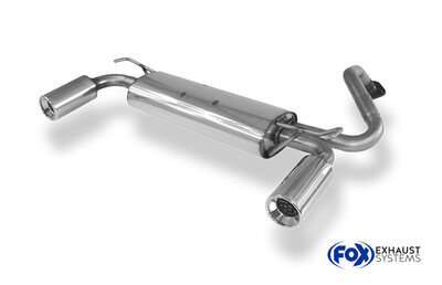 Fox Sportuitlaat Mazda 323F/323C Type BA Achterdemper dwarsuitgang rechts/links - 1x90 Type 13 rechts/links
