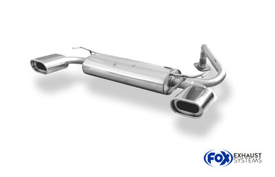 Fox Sportuitlaat Mazda 323F/323C Type BA Achterdemper dwarsuitgang rechts/links - 135x80 Type 53 rechts/links
