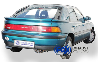 Fox Sportuitlaat Mazda 323 Type BG/ MX3 Type EC Achterdemper met flens - 2x80 Type 13