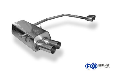 Fox Sportuitlaat BMW E36 316/ 318/ 320/ 323/ 325/ 328 Achterdemper, rechter/linker uitgang - 2x76 Type 10 rechts/links