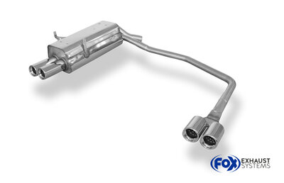 Fox Sportuitlaat BMW E36 316/ 318/ 320/ 323/ 325/ 328 Achterdemper, rechter/linker uitgang - 2x76 Type 13 rechts/links