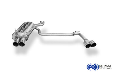Fox Sportuitlaat BMW E46 320/ 323/ 325/ 328/ 330 Achterdemper, dubbele uitlaat, rechts/links - 2x90 Type 14 rechts/links