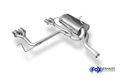 Fox Sportuitlaat BMW E46 320/323/328 M3-look - RIEGER - V1-achterdemper met enkele inlaat/uitlaat in het midden - 4x90mm type 14 in het midden