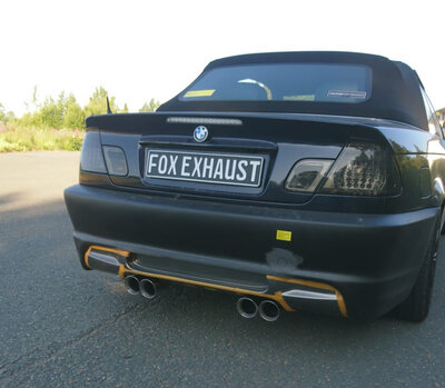 Fox Sportuitlaat BMW E46 320/ 323/ 325/ 328/ 330 M3-look V2 achterdemper, gecentreerde uitlaat - 4x90mm type 25 middenvariant 2