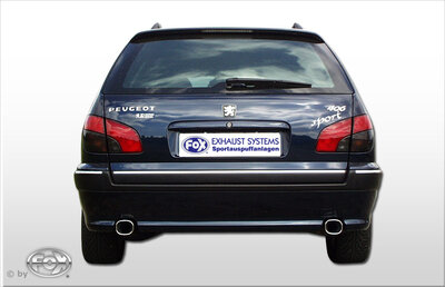 Fox Sportuitlaat Peugeot 406 Break achterdemper, rechter/linker uitlaat - 93x79 Type 71 rechts/links