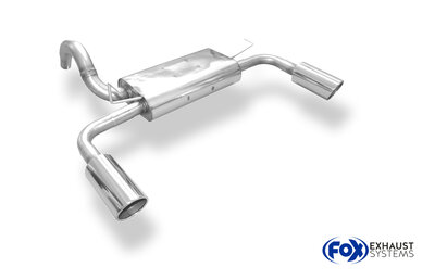Fox Sportuitlaat Fiat 500 Abarth achterdemper, dwarsuitlaat rechts/links - 1x100 Type 16 rechts/links