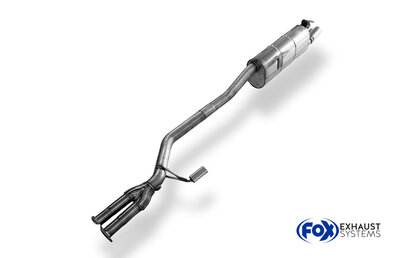 Fox Sportuitlaat BMW E28 535i met katalysator, achterste geluiddemper vanaf de katalysator - 2x63 Type 10
