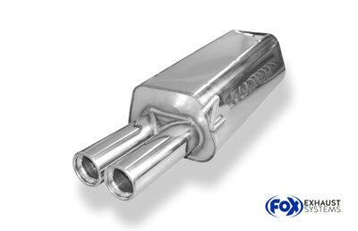 Fox Sportuitlaat Audi 80 Type B4 Sedan &amp; Avant Achterdemper &Oslash;63,5 mm - 2x76 Type 13