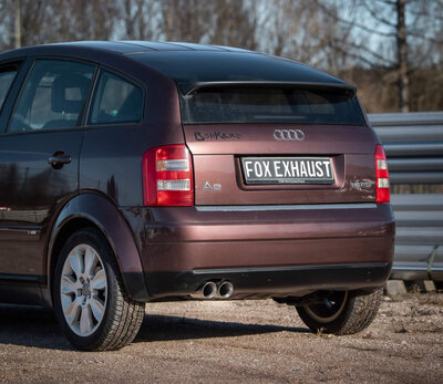 Fox Sportuitlaat Audi A2 - 1.6l + 1.4l 42l tank achterdemper - 2x76 type 25