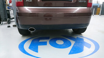 Fox Sportuitlaat Audi A2 - 1.4l TDI 55/66kW - 42l tank Halbanlage ab Cat - 115x85 Typ 32