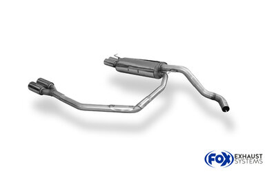 Fox Sportuitlaat Audi A3 Type 8L Achterdemper, Rechts/Links Uitlaat, &Oslash;63,5mm - 2x76 Type 13 Rechts/Links