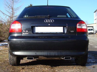 Fox Sportuitlaat Audi A3 Type 8L quattro achterdemper, rechter/linker uitlaat, &Oslash; 63,5 mm - 130x50 Type 52 rechts/links