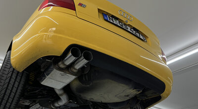 Fox Sportuitlaat Audi S4 B5 achterdemper 90 mm - 2x80 type 10 zijdelings geplaatst