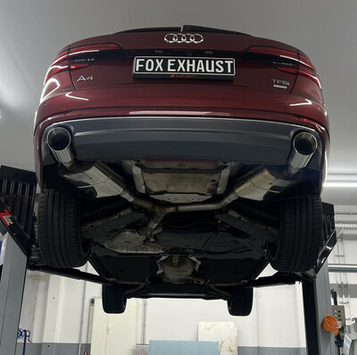Fox Sportuitlaat Audi A4 B9 - 2WD Achterdemper rechts/links - 1x114 Type 25 rechts/links