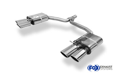 Fox Sportuitlaat Audi A5 8T - Rieger achterdemper rechts/links voor dubbele uitlaat - 2x115x85 type 32 rechts/links incl. Rieger-logo - past op grote achterdiffuser