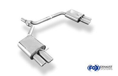 Fox Sportuitlaat Audi A5 8T Coup&eacute; + S-Line achterdemper rechts/links dubbele uitlaat incl. Y-adapter pijp &Oslash;55mm binnendiameter - 2x80 type 17 rechts/links