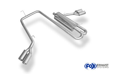 Fox Sportuitlaat VW Amarok 4x4 - zonder treeplanken, achterdemper met zij-uitlaten aan de linker- en rechterkant van het voertuig - 2x90 Type 12 rechts/links