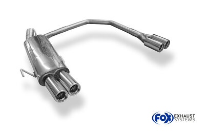 Fox Sportuitlaat Opel Astra F-CC achterdemper, rechter/linker uitlaat, 3-puntsophanging - 2x80 type 13 rechts/links