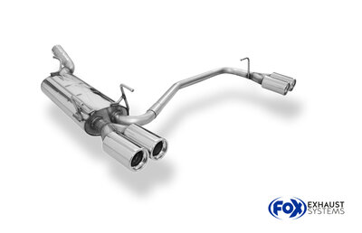 Fox Sportuitlaat Opel Astra F Caravan achterdemper rechts/links 3-puntsophanging &Oslash;63,5 mm - 2x80 type 13 rechts/links