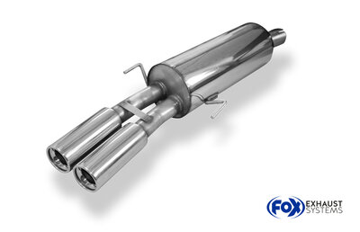 Fox Sportuitlaat Opel Astra G Coup&eacute; Turbo dubbele uitlaatdemper &Oslash;70mm - 2x80 Type 13