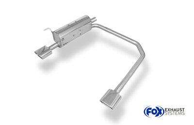 Fox Sportuitlaat Opel Astra H/ Astra H GTC Achterdemper, rechter/linker uitlaat - 135x80 Type 53 rechts/links
